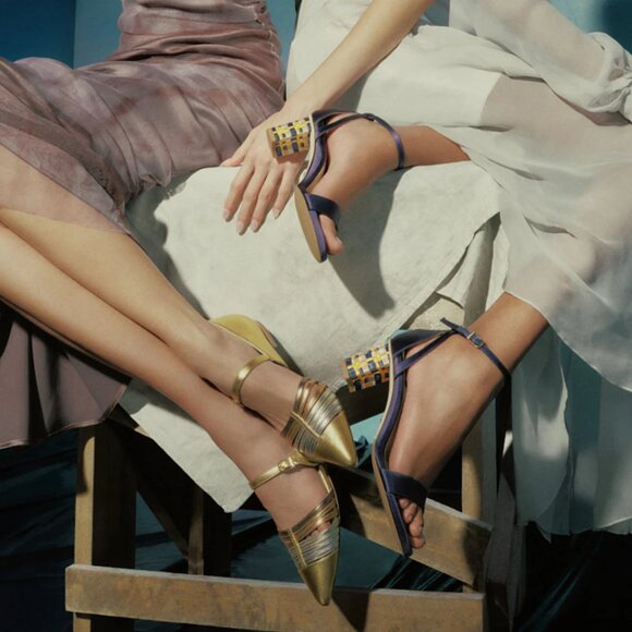 Sarah Flint Aet D’orsay Gold and Silver Women's Flats - Picture 4 of 10